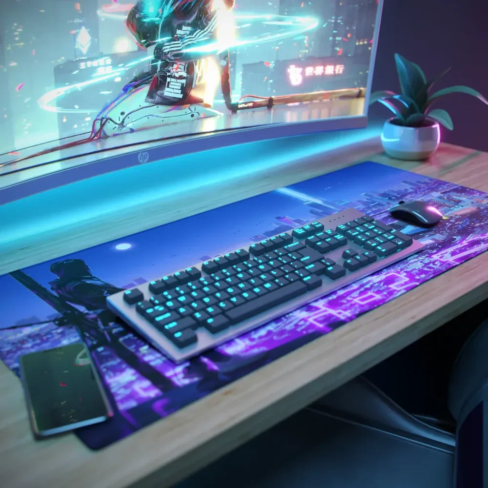 Neon Pixel XL Gaming Desk Mat (900x400mm) — image 2