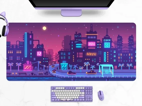 Neon Pixel XL Gaming Desk Mat (900x400mm) — image 3